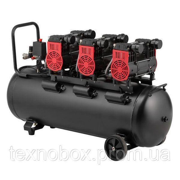 Компресор INTERTOOL PT-0039, 100 л, 3&times;1,5 кВт, 230 В, 8 атм, 600 л/хв, 1400 об/хв, безмасляний, 6 циліндрів 2931063111 фото
