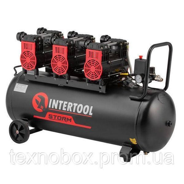 Компресор INTERTOOL PT-0039, 100 л, 3&times;1,5 кВт, 230 В, 8 атм, 600 л/хв, 1400 об/хв, безмасляний, 6 циліндрів 2931063111 фото